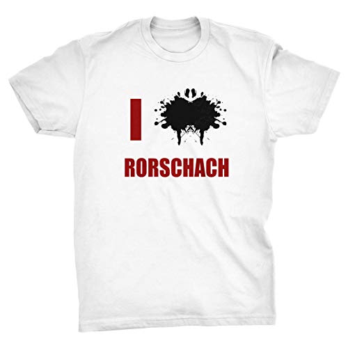 Generic I Love Hate Rorschach Inkblot psychologie T-shirt, Wit, 3XL