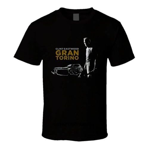 IVELLDAY Men-T-Shirt-New-Fashion-Casual-T-Shirts-Grand-Torino-Clint-Eastwood-Movie-Printed-Graphic-Tops Black M