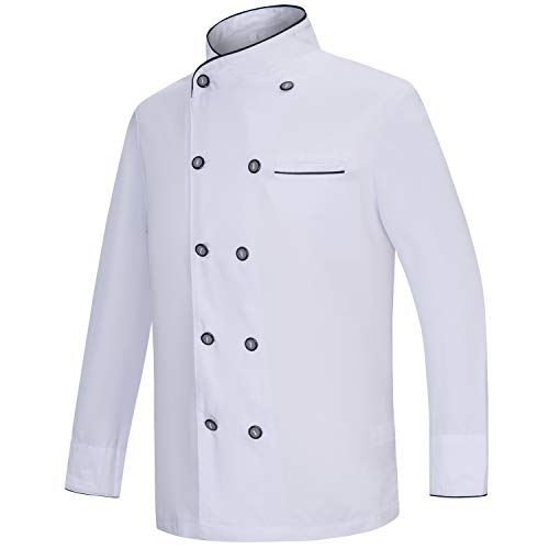 MISEMIYA Chef Chef Jassen Uniformen Keukens Uniformen Koks Chef Uniformen Ref.842B L, Wit