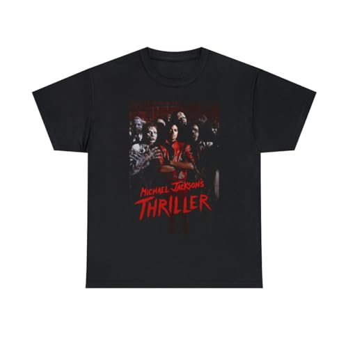 HONGLAIJIZHUA Thriller Unisex Heavy Cotton Tee, Custom Thriller Heavy Cotton Tee Black M