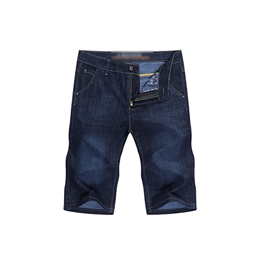 Hdbcbdj Heren Jeans Mannen Denim Shorts Donkerblauw Zomer Katoen Slim Rechte Regular Fit Korte Jeans Mannelijke Zakenman Shorts, 1 kleur, 1.5 UK