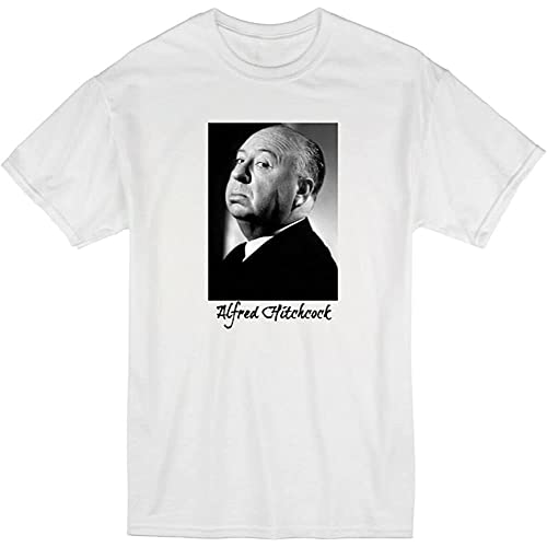 TIEGUAN Alfred Hitchcock Movie Director Psycho Vertigo White T-Shirt White White WhiteS