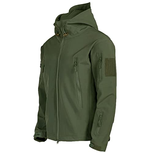 Hdbcbdj Heren jas softshell jassen heren wind- en waterdichte jassen heren jassen heren capuchon jassen., legergroen, S