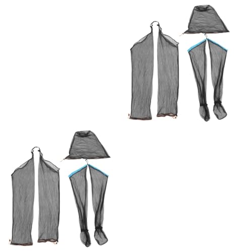 GLEAVI 2 Sets omslag pakken accessoires voor karpervissen beschermende viskleding van gaas kleren hoes kleding tegen muggen buitenshuis driedelig pak beschermend net klamboe
