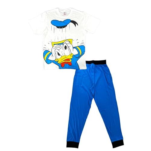 Disney Donald Duck Pyjama Karakter Nachtkleding Korte Mouwen Top & Broekje, Maat Small X-Large, Donald Duck Blauw, M