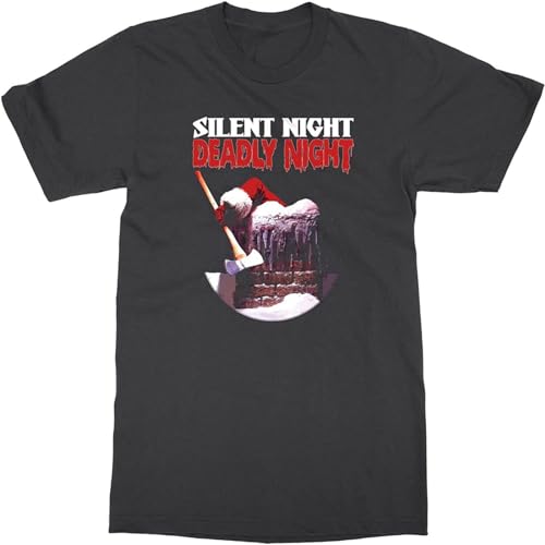 QUANYAN Silent Night Deadly Night 80S Horror Thriller Movie Men's T-Shirt Black S