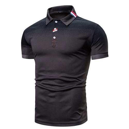 Letuwj Poloshirt voor heren, zakelijk werk, korte mouwen, T-shirt, Grijs, L