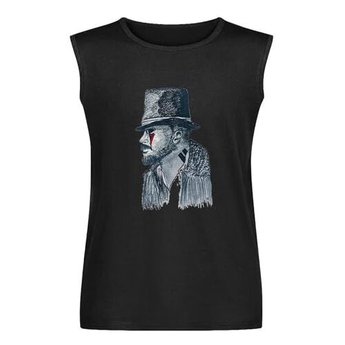 GRmyuzg James Keziah Delaney Sketched Shirt Men 100% Cotton Summer Tshirt Taboo Mystery Thriller Drama Casual Loose Sleeveless T shirt Vest Black XL