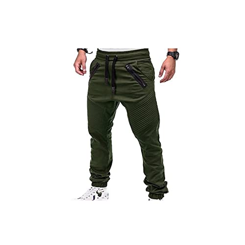 MOEIDO -broek Heren Sweatpants Hip-Hop Jogging Heren Overall Fashion Atmosferische Casual Streetwear (Color : Ye?il, Size : (Size) L)