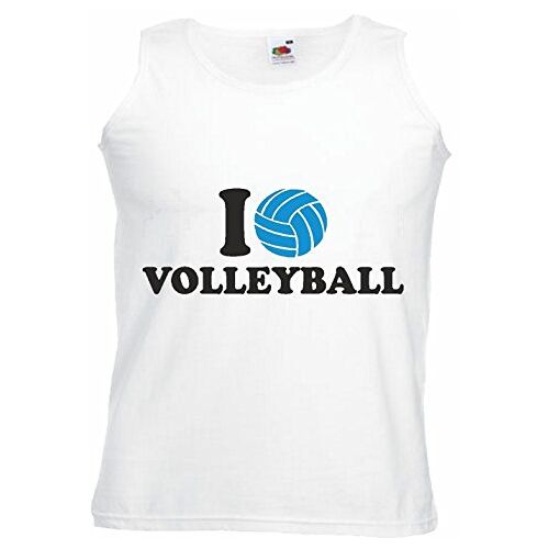 Reifen-Markt Tanktop I Love volleybal strand volleybal strand volleybal volleybal speler volleybal speler mouwloos in wit, Weiß, L