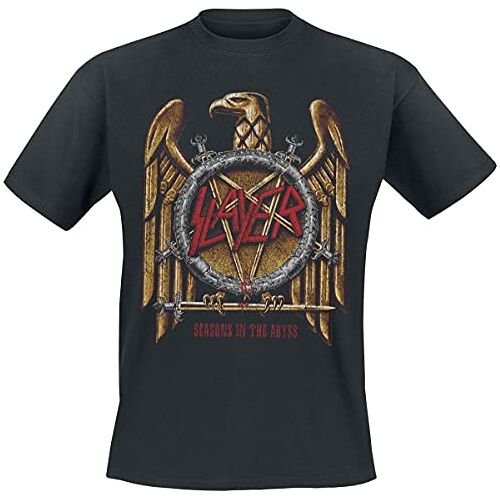 Slayer Seasons Gold Eagle T-shirt zwart M 100% katoen Band merch, Bands