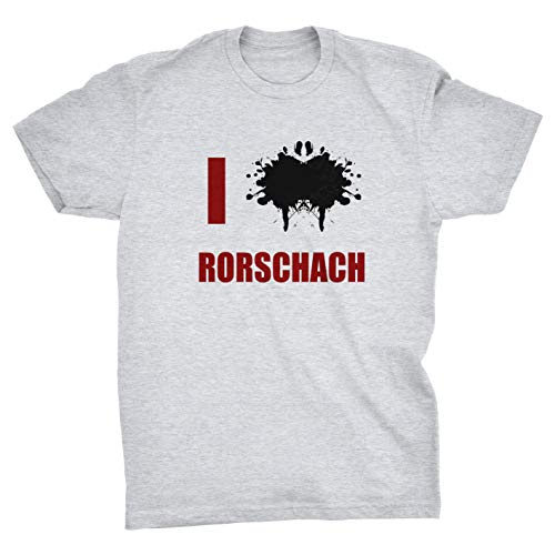 Generic I Love Hate Rorschach Inkblot psychologie T-shirt, Grijs, XL