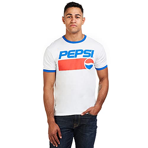 Pepsi Heren T-shirt, Wit (wit/koninklijke draad), XXL