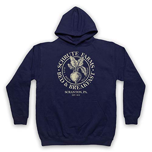 ART Office Schrute Farms Bed & Breakfast Komedie-tv Volwassenen Hoodie, Donkerblauw, L