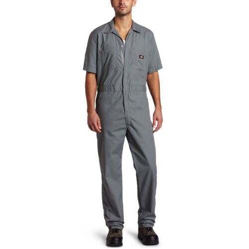 dickies Mannen korte mouw overall Overol Corta.'''8217 Overol Corta.'8217 '8217 Overalls van het werkhulpprogramma voor heren, Grijs, L tall