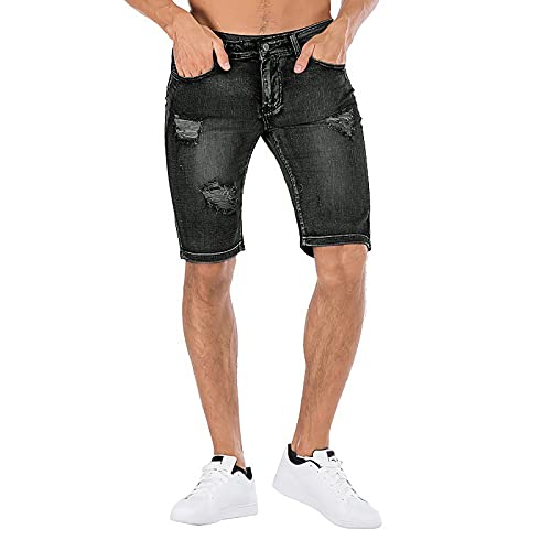 LULER Denim High Stretch Zomer Retro Personalisme Broek Rib Mannen Broek Heren L, zwart, 33