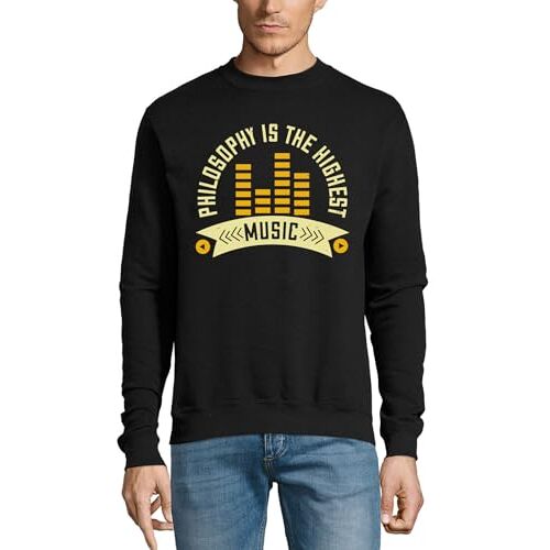 Atspauda Filosofie is de hoogste slogan voor muziekartiesten Katoen Sweater Sweatshirt Pullover Jumper Zwart, Zwart, M