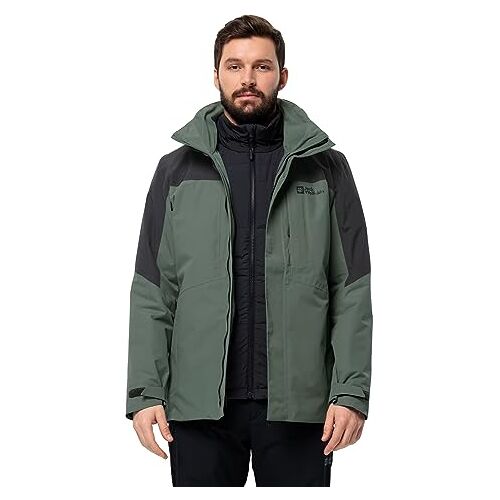 Jack Wolfskin Romberg 3-in-1 jas, Hedge Green, L heren, Hedge Green, L