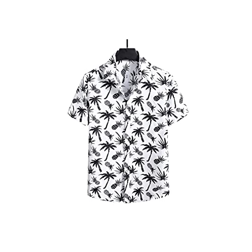 Hdbcbdj Heren Korte Mouw Gedrukt Shirt Mannen Zomer Korte Mouw Heren Shirts Man Vakantie Vakantie Blouse, 1 kleur, 4XL