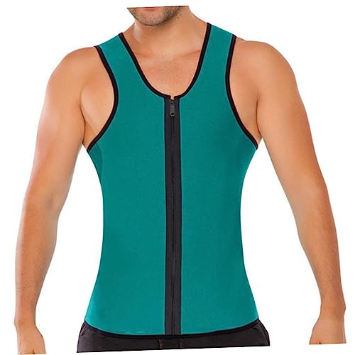 WHAMVOX Afslankend Sportvest Tanktop Heren Ten Westen Van Maar Vest Body Shaper Tanktop Voor Heren Mens Korset Rits Groene Sportvest