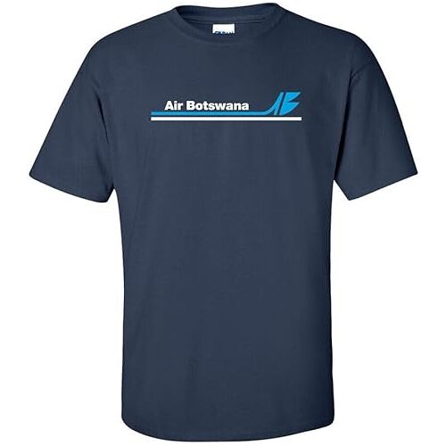 HONGLAIJIZHUA Air Botswana Vintage Logo Batswana Airline Aviation T-Shirt Blue L