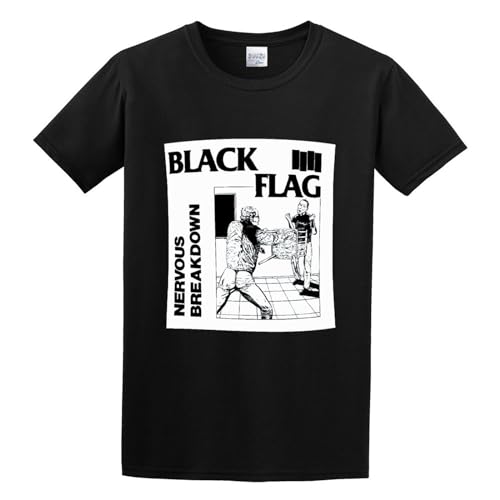 DOG DIAAY Men's Black Flag Nervous Breakdown O-neck Cotton T shirt Black S