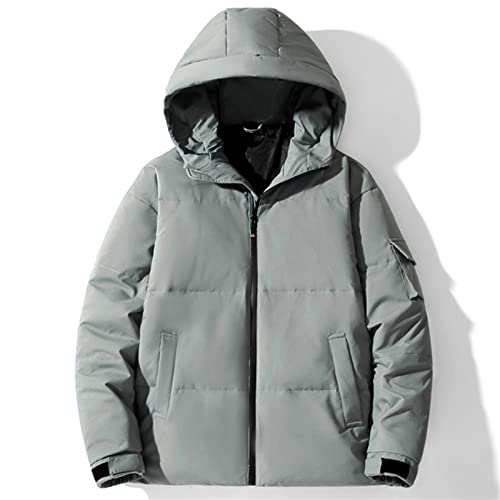 Hdbcbdj Puffer jas Mens Winter Effen Kleur Donsjack Mens Wit Warm Hooded Winddicht Harajuku Donsjack Mannen, Groen, 3XL