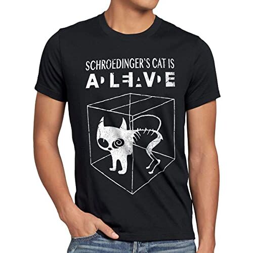 style3 Sheldon Schroedingers Kat Heren T-shirt Kleding Alive Dead Fysica Experiment, zwart, XXL