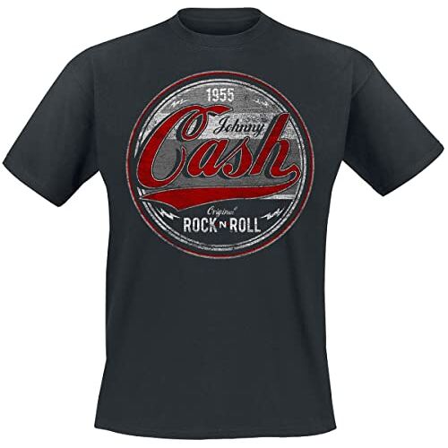 Johnny Cash Cash, Johnny Original Rock n Roll Red/Grey T-shirt zwart 3XL