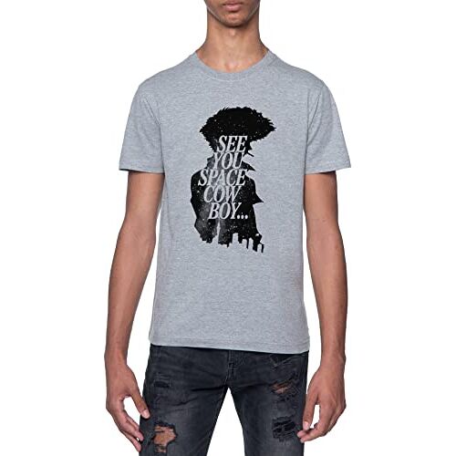 Gunmant See You Space Cowboy Bebop Grijs T-shirt Heren Korte Mouwen Ronde Hals Grey Mens 3XL