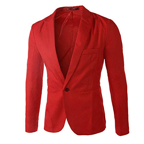 Generic 2024 AI Tops Casual Jas Fit One Mode Mannen Knop Slim Charm Pak Mannen Mannen Jassen Pak Kostuum voor Mannen, Rood, XL