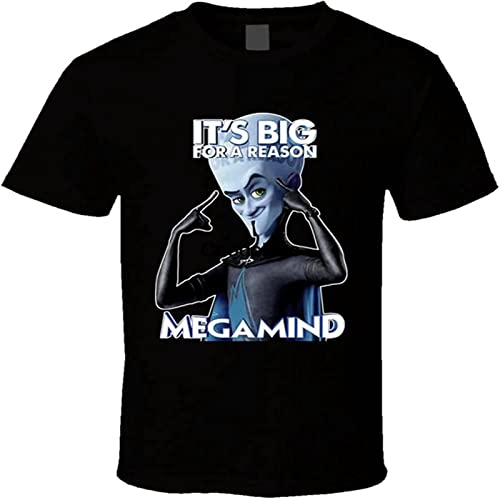 QILIJING Megamind animatiefilm 2011 heren T-shirt, Zwart, XXL