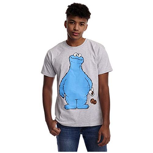 Sesame Street Sesamstrasse Koekiemonster Cookie Thief mannen T-shirt grijs gemêleerd ongedefinieerd fan-merch, tv-serie, gemengd grijs, XL