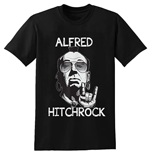 YAOHANXIN Alfred Hitchcock Music T-Shirt Unisex Streetwear Printed Short Sleeve Tee Shirt Black M