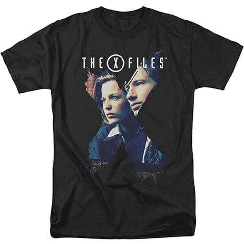 yibairou X-Files Horror Sci-Fi Thriller TV Series Mulder&Scully X Agents Adult T-Shirt Black XXL