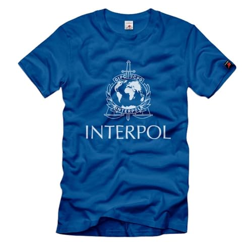 Copytec Interpol politie internationale criminele politie organisatie T-shirt #37092, royal, L