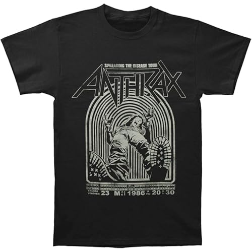 MR Fair Anthrax Spreading The Disease Vintage Pullover Men's Crewneck T-Shirt Short Sleeve Top Unisex Pure Cotton Tee Black L