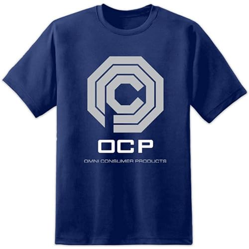 MAIKELI Leur Robocop OCP Retro Film Heren T-shirt Vintage DVD Omni Consumentenproducten, Donkerblauw, 3XL