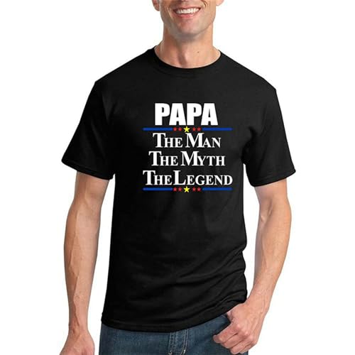 Pure Papa The Man Myth Legend Funny Mens T-Shirt Graphic Humor Tee Black XXL