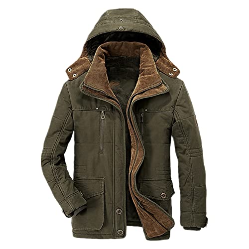 N\P Winter Jas Mannen Parka Mannelijke Hooded Casual Liner Parkas Hombre, Leger Groen, 3XL