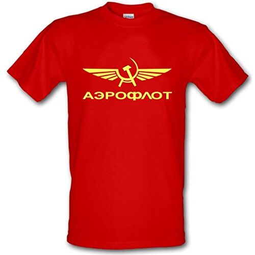 Revolutionary Tees Aeroflot Russische Federatie Luchtvaartmaatschappijen Rusland Communisme USSR Retro Politieke Zware Katoen T-shirt rood XL