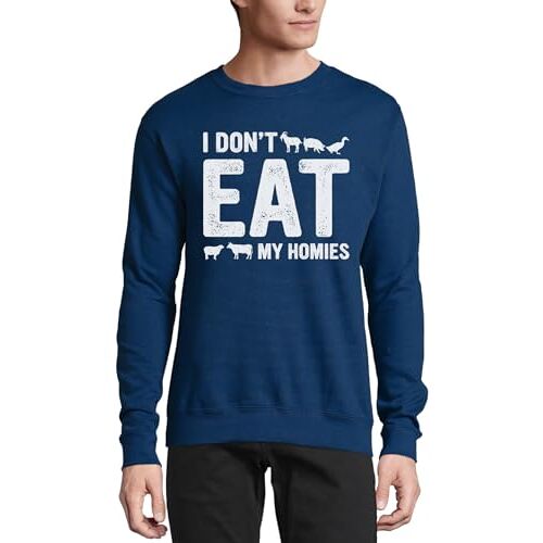 Generic I Don't Eat My Homies Vegetarisch Veganistisch Grafisch Katoenen Trui Sweatshirt Trui Trui Navy Blauw, Donkerblauw, S