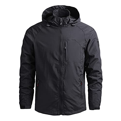 Generic Warm donsjack jas parka winterjas heren jas ski jas capuchon rits ademend warme outdoor winterjas geschenken voor mannen capuchon jas mannen, Zwart, M