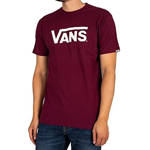 Vans Heren Classic Tee T-shirt, Bourgondië-Marshmallow, S, Bourgondië-marshmallow, S