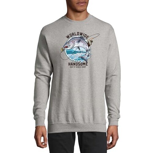 Generic Wereldwijd Knap Aas En Tackle Shop Katoenen Trui Sweatshirt Trui Trui Grijs, Grijs, M