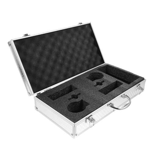 Toyvian Koffer Aktetassen Voor Mannen Metal Case Mannen Aktetas Aluminium Opslag Case Aluminium Aktetas Korte Gevallen Mannen Mic Case Harde Aktetas Shell Microfoon Man Spons