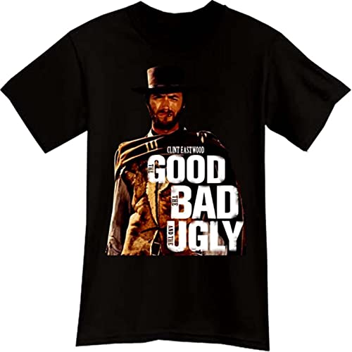 hnw Clint Eastwood The Good The Bad The Ugly Western Cow Movie Black T-Shirt Tee Clothing Tee Shirt XXL