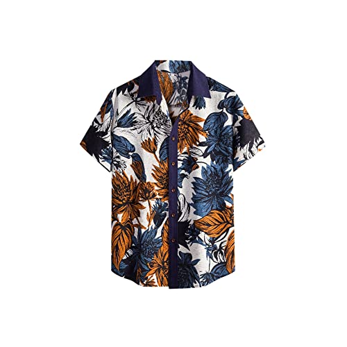 SUKORI shirt met korte mouwen Mens Blouse Blouses Shirt Tee Shirts Men (Size : XX-Large)