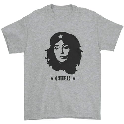 MAIKELI Cher Guevara Heren T-shirt Rebel Leider Beroemde Zanger Cuba Mashup, Grijs, XL