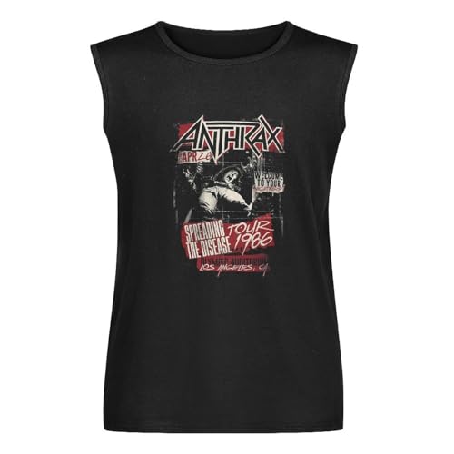 TECHNIOUE Vest Tank Tops Spreading The Disease Anthrax T-Shirt Sleeveless Undershirts Black L